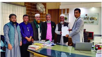 সিলেট – ৩ আসনে মাওলানা দিলওয়ার হোসাইন এর পক্ষে মনোনয়নপত্র গ্রহণ