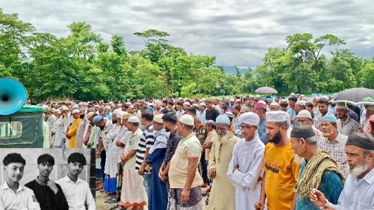একসাথে সমাহিত তিন বন্ধু, শোকে স্তব্ধ গোয়াইনঘাট